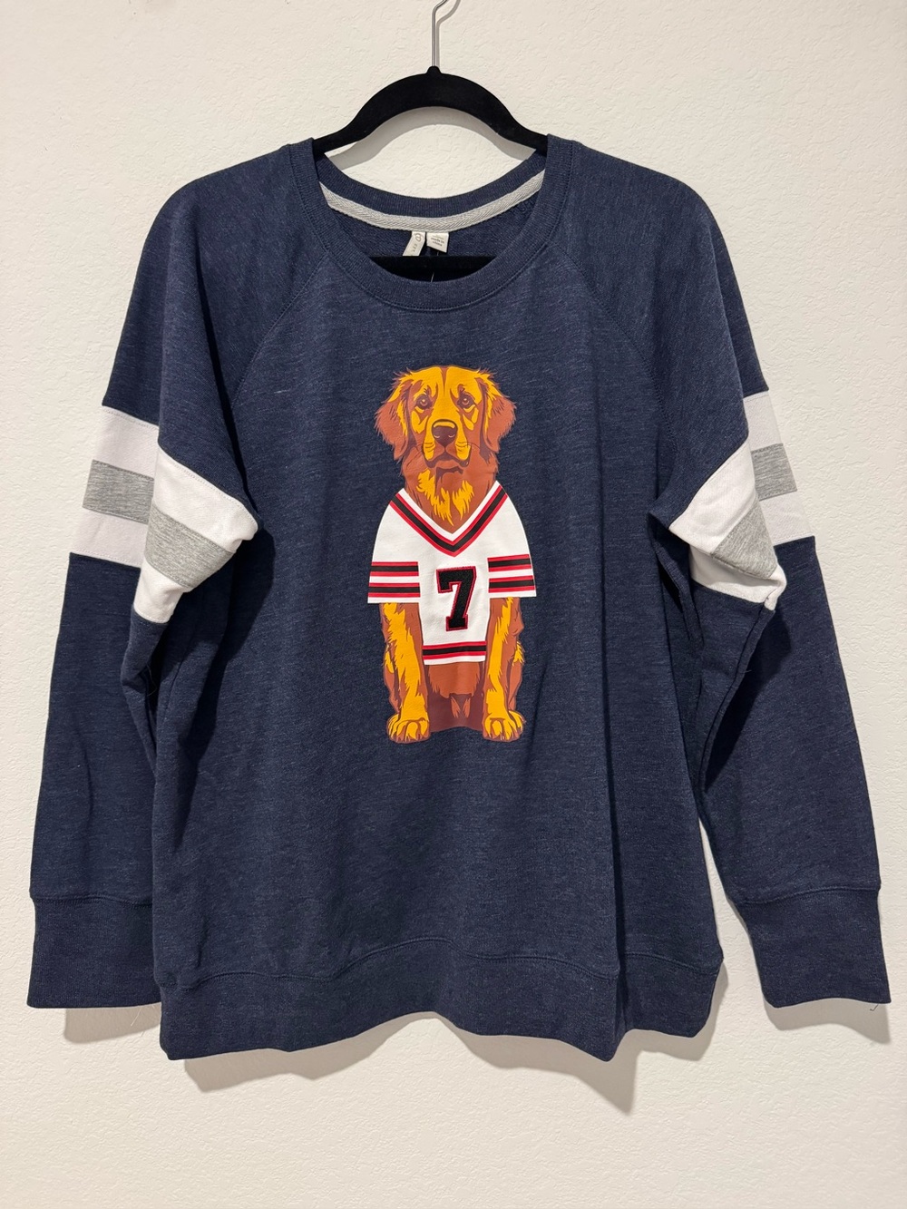 Cato Fashions Golden Retriever Graphic Sweatshirt Navy Blue